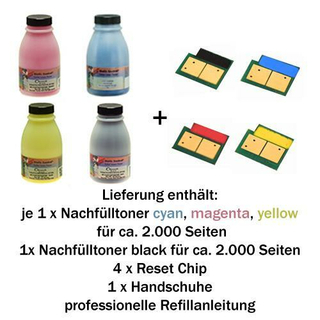 Refill-Set fr HP Color LaserJet 1600/2600/CM1015/CM1017...